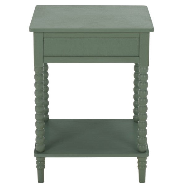 Orbis Accent Table with 1 Drawer in Sage Green