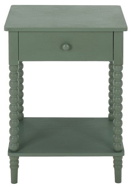 Orbis Accent Table with 1 Drawer in Sage Green