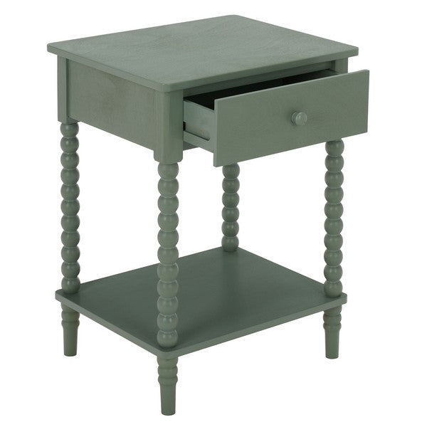 Orbis Accent Table with 1 Drawer in Sage Green