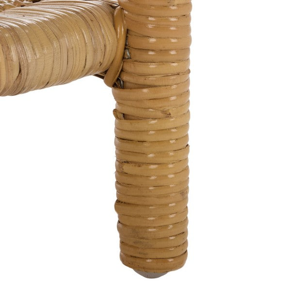 Akane Rattan Accent Table With Shelf in Natural
