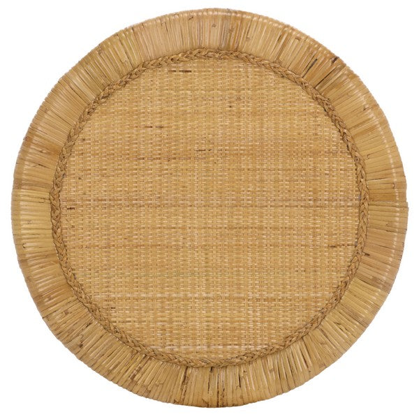 Akane Rattan Accent Table With Shelf in Natural