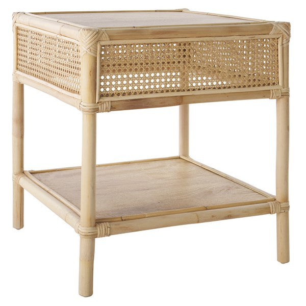 Arvid Square Rattan Accent Table in Natural