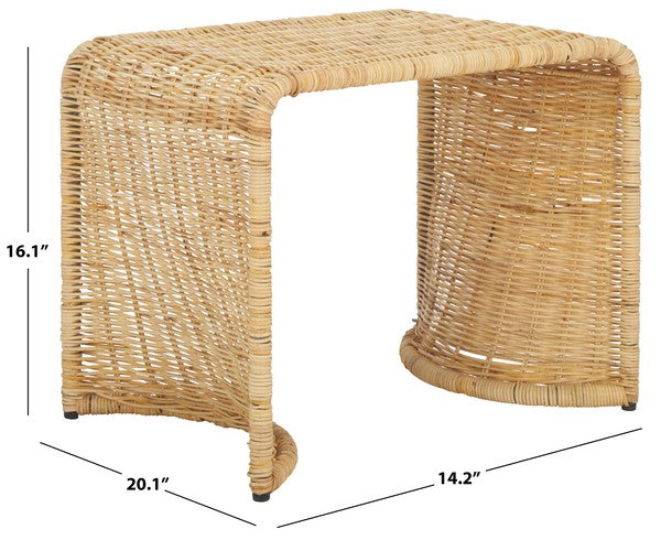Zendy Rattan Accent Table in Light Natural