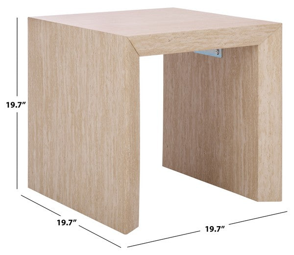 Woodrow Accent Table in Faux Travertine