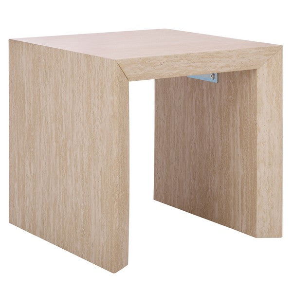 Woodrow Accent Table in Faux Travertine