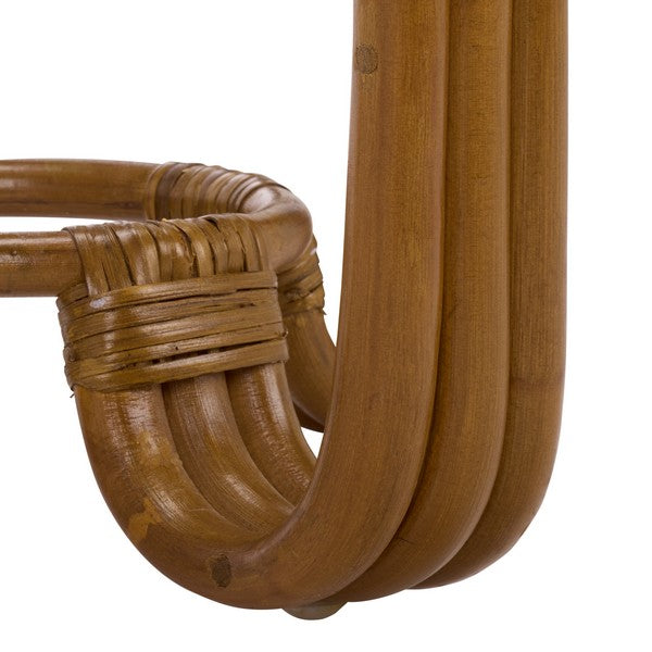 Bilian Rattan Pole Round Accent Table in Brown