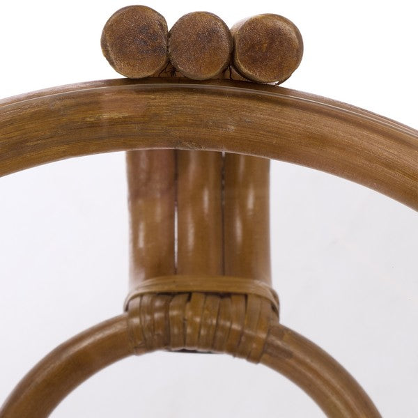 Bilian Rattan Pole Round Accent Table in Brown