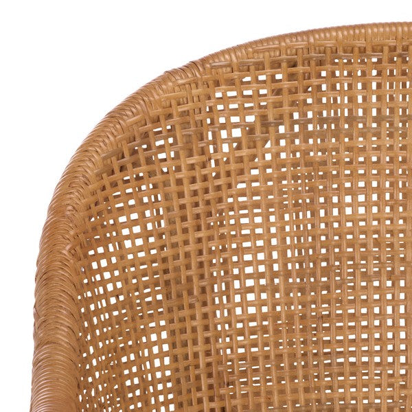 Mura Rattan Accent Chair in Honey with Ivory Cushion