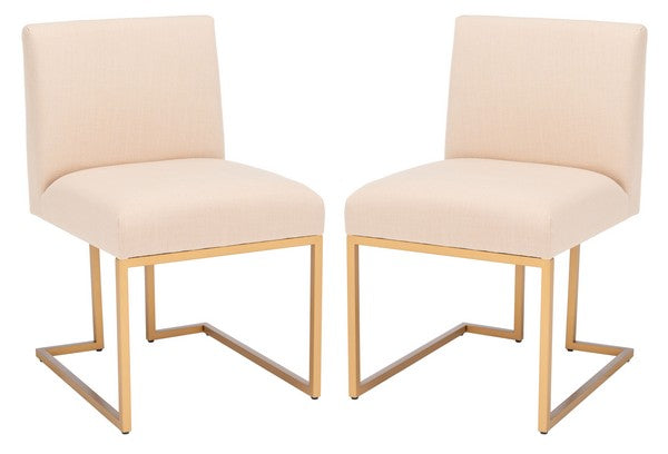 Ayanna Beige-Gold Side Chair -Set of 2 - The Mayfair Hall