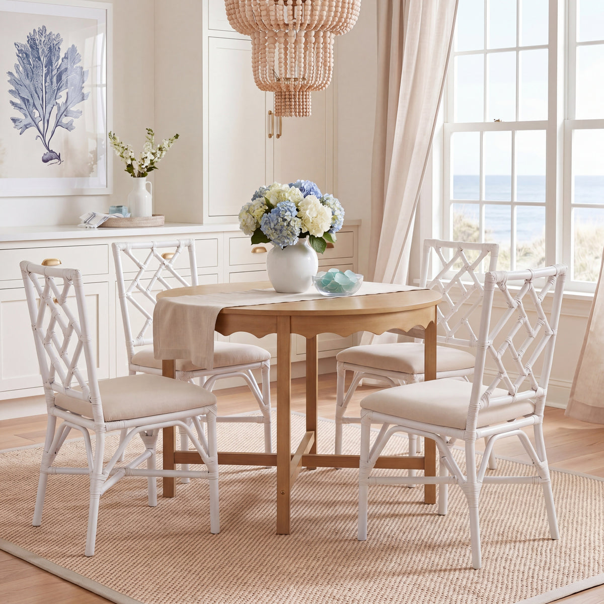 Bhumi Dining Chair in White with Cushion