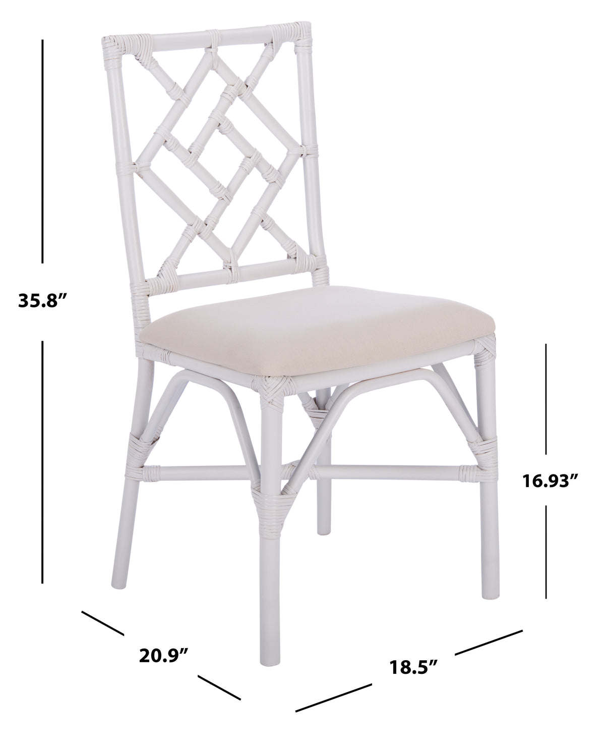 Bhumi Dining Chair in White with Cushion