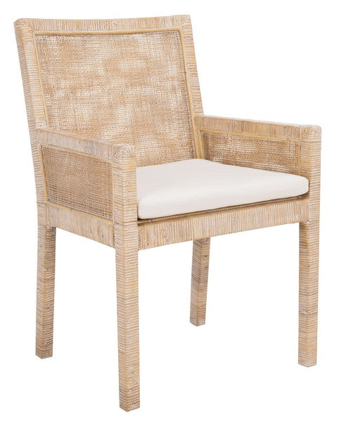 Sarai Grey-White Wash Accent Chair W/ Cushion - The Mayfair Hall