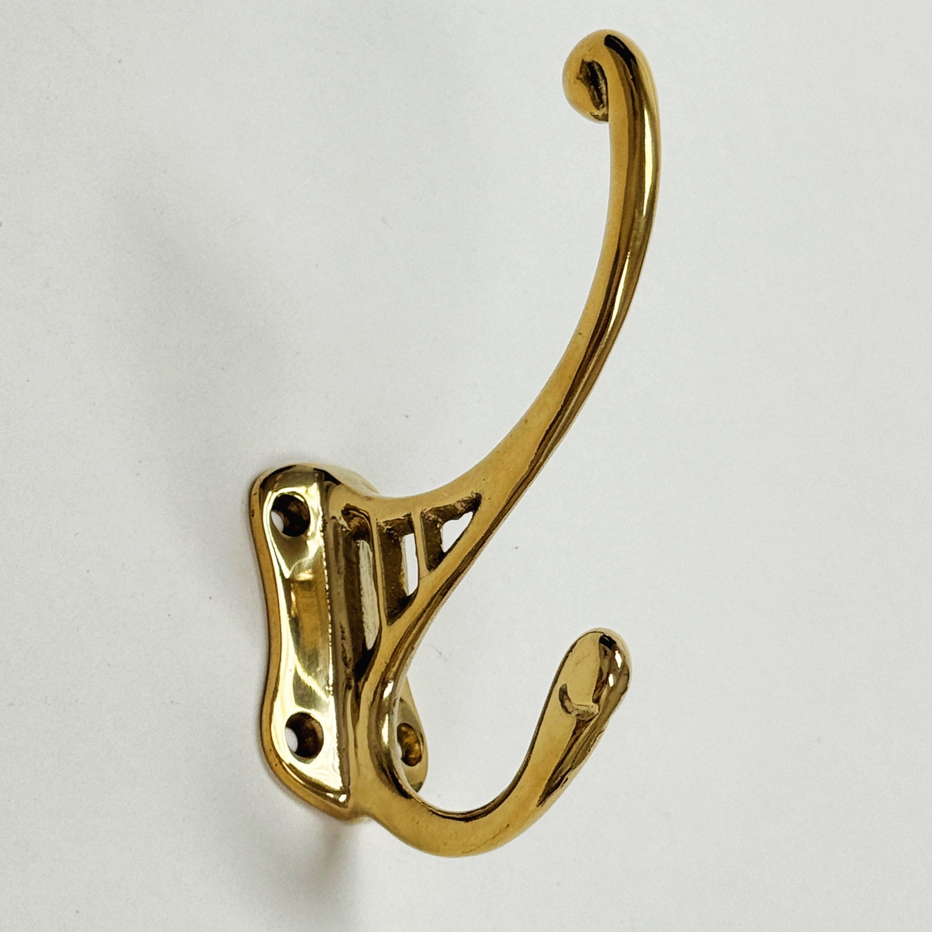 Polished Unlacquered Brass "Double" Wall Hook