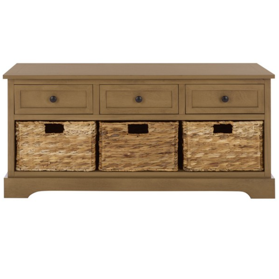 Damien 3 Drawer Storage Bench in Desert Brown