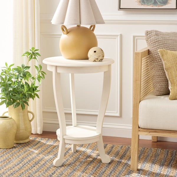 Mary Pedestal Table in Ivory