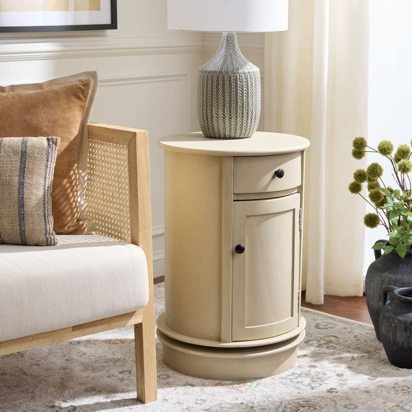 Tabitha Swivel Accent Table in Sand