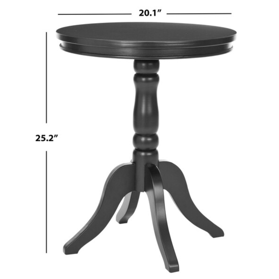 Vivienne Round Top Side Table in Black