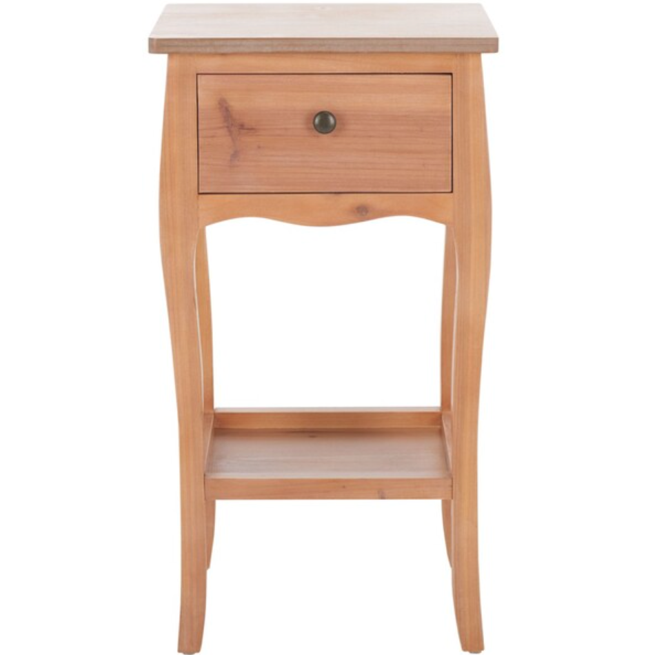 Thelma End Table in Honey Natural with Storage Drawer