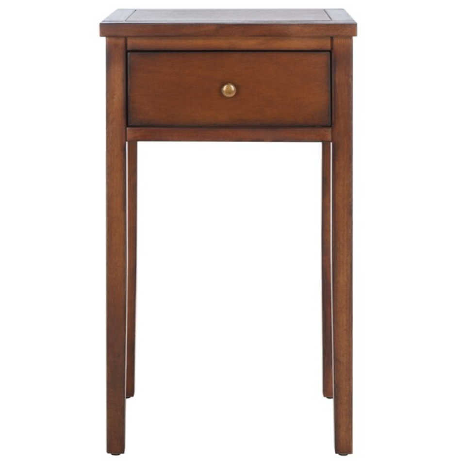 Abel End Table in Brown with Storage Drawer