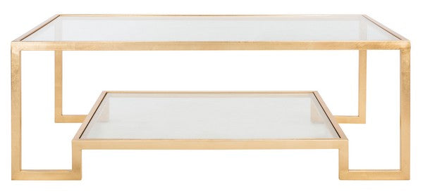 Vivian Rectangle Gold Leaf Coffee Table - The Mayfair Hall