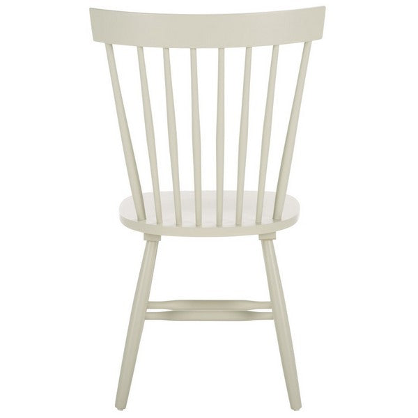 Parker Wood Dining Chair in Off-White with Spindle Back (Set of 4)
