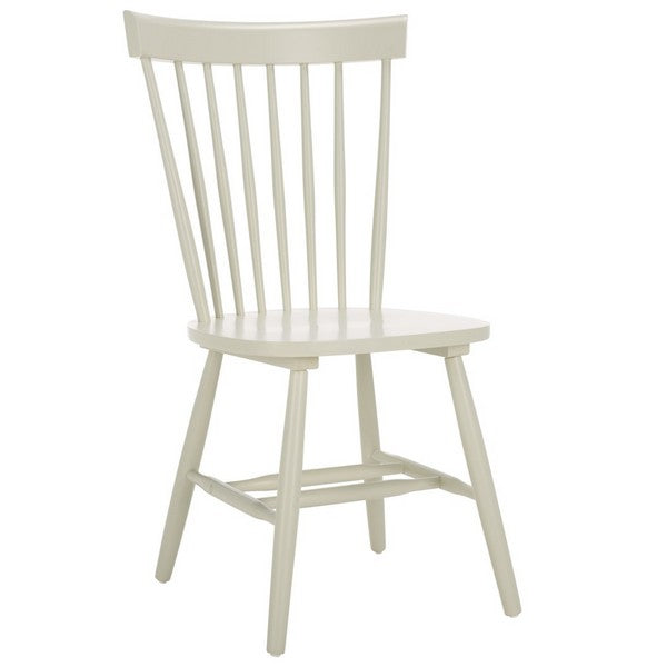 Parker Wood Dining Chair in Off-White with Spindle Back (Set of 4)