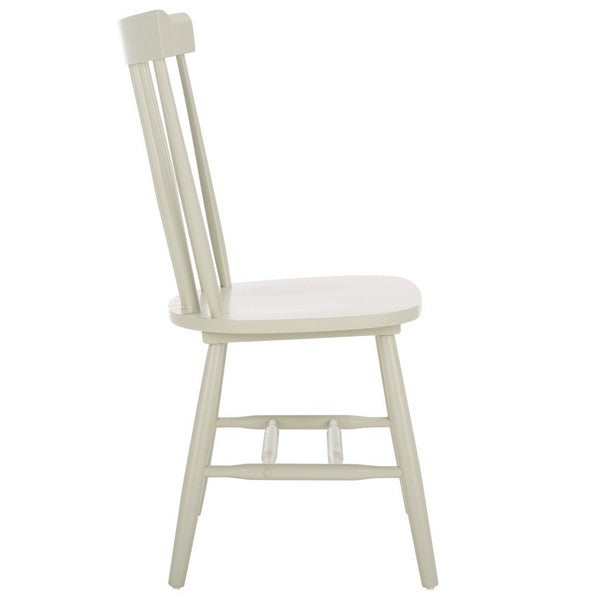 Parker Wood Dining Chair in Off-White with Spindle Back (Set of 4)