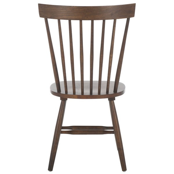 Parker Wood Spindle Back Dining Chair in Dark Walnut (Set of 2)