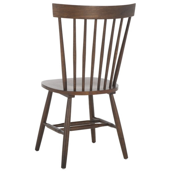 Parker Wood Spindle Back Dining Chair in Dark Walnut (Set of 2)