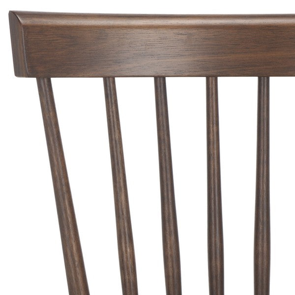 Parker Wood Spindle Back Dining Chair in Dark Walnut (Set of 2)