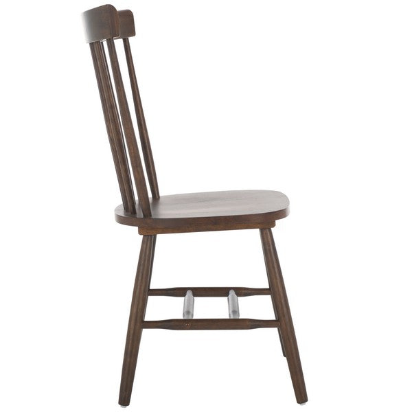 Parker Wood Spindle Back Dining Chair in Dark Walnut (Set of 2)