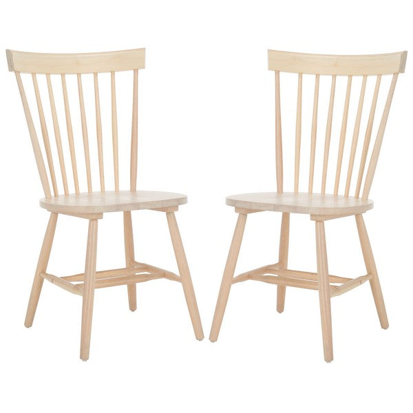 Parker Wood Spindle Back Dining Chair in Whitewashed (Set of 2)
