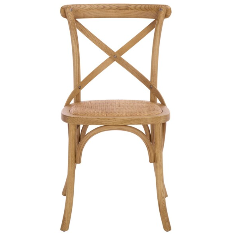 Franklin X Back Farmhouse Dining Chair in Weathered Oak (Set of 2)