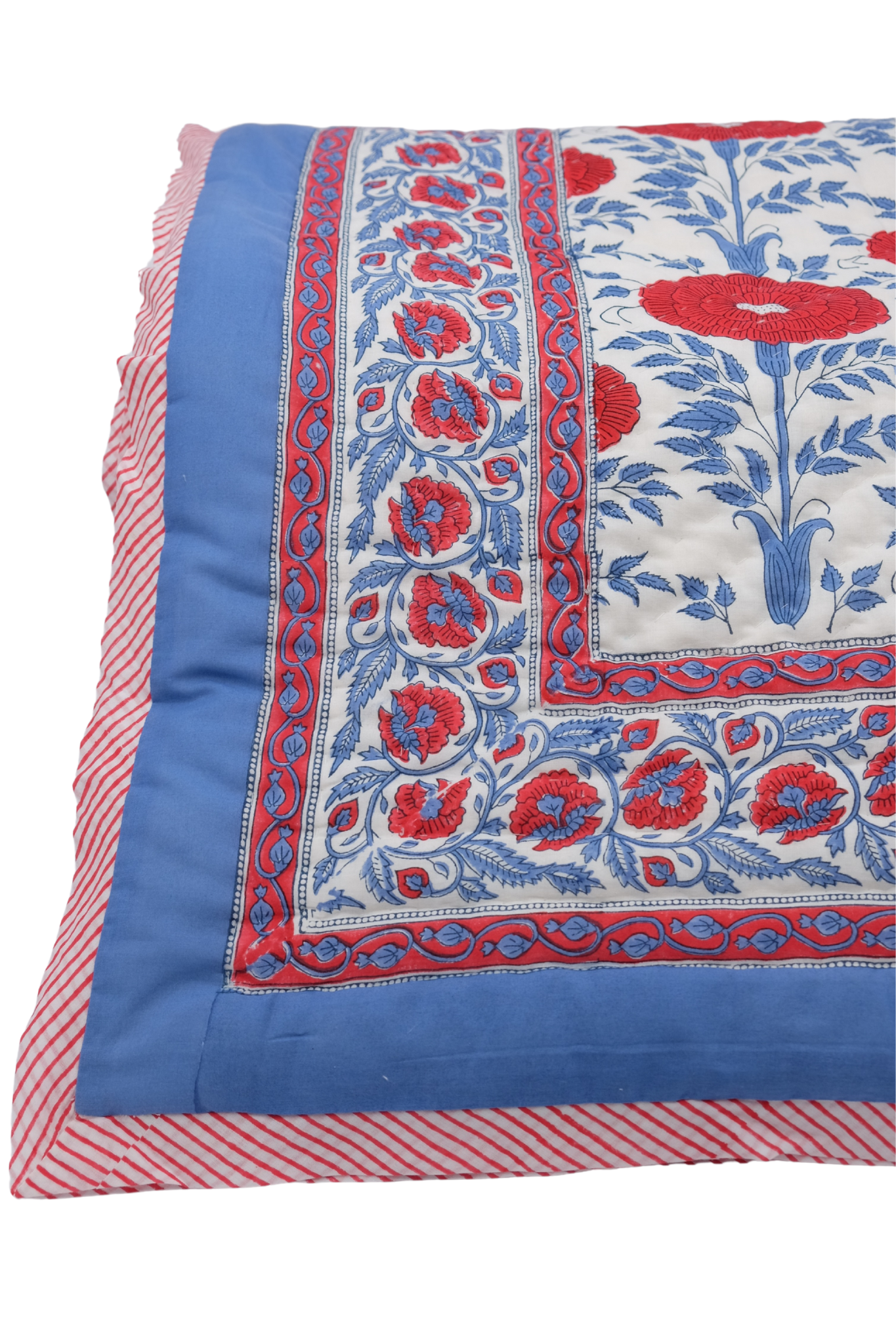Araminta Block Print Reversible Cotton Quilt