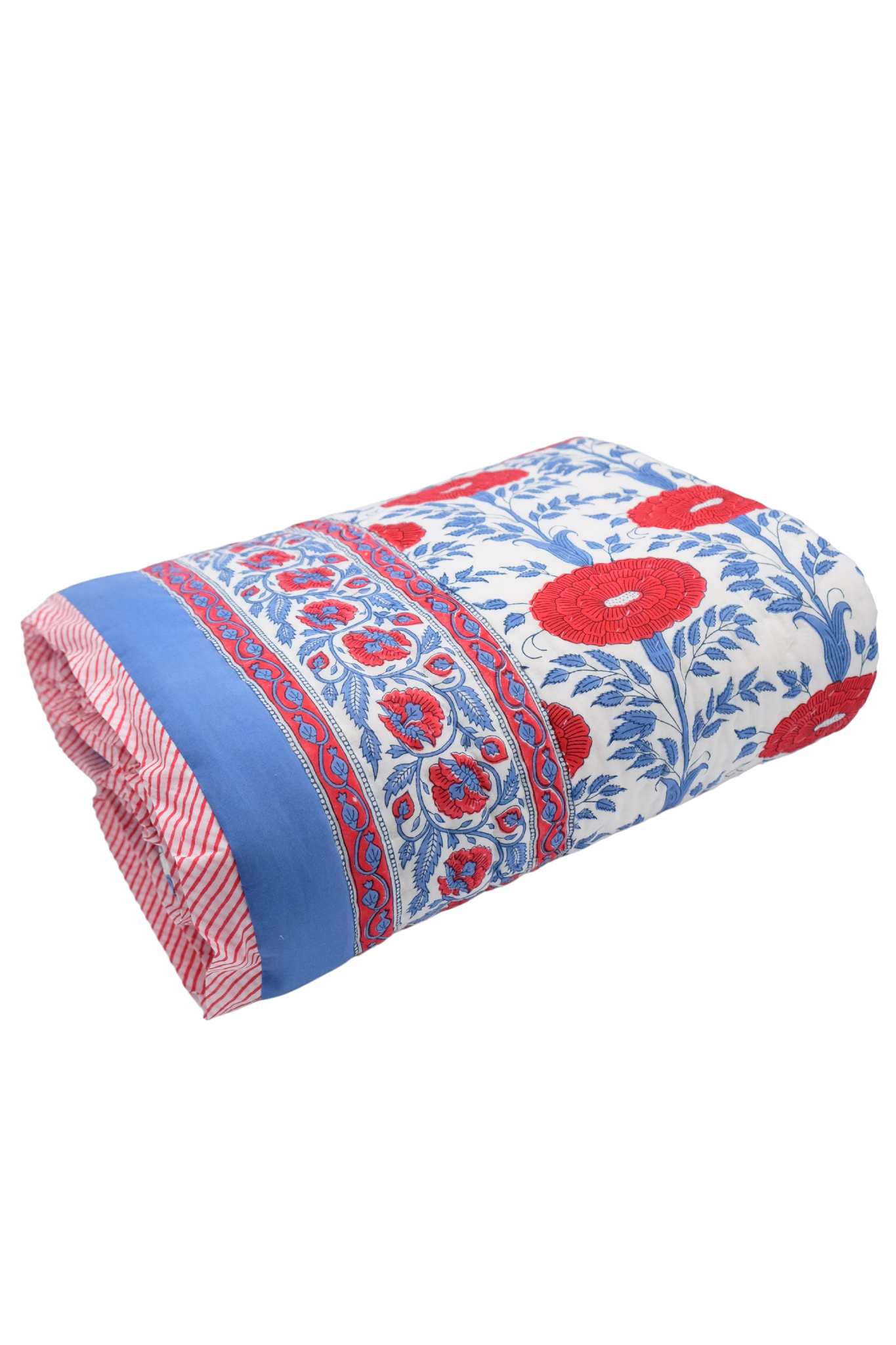 Araminta Block Print Reversible Cotton Quilt