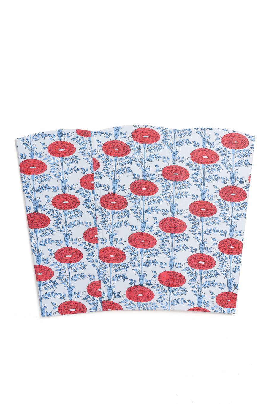 Blockprint Scallop Waste Bin / Storage Bin in Araminta