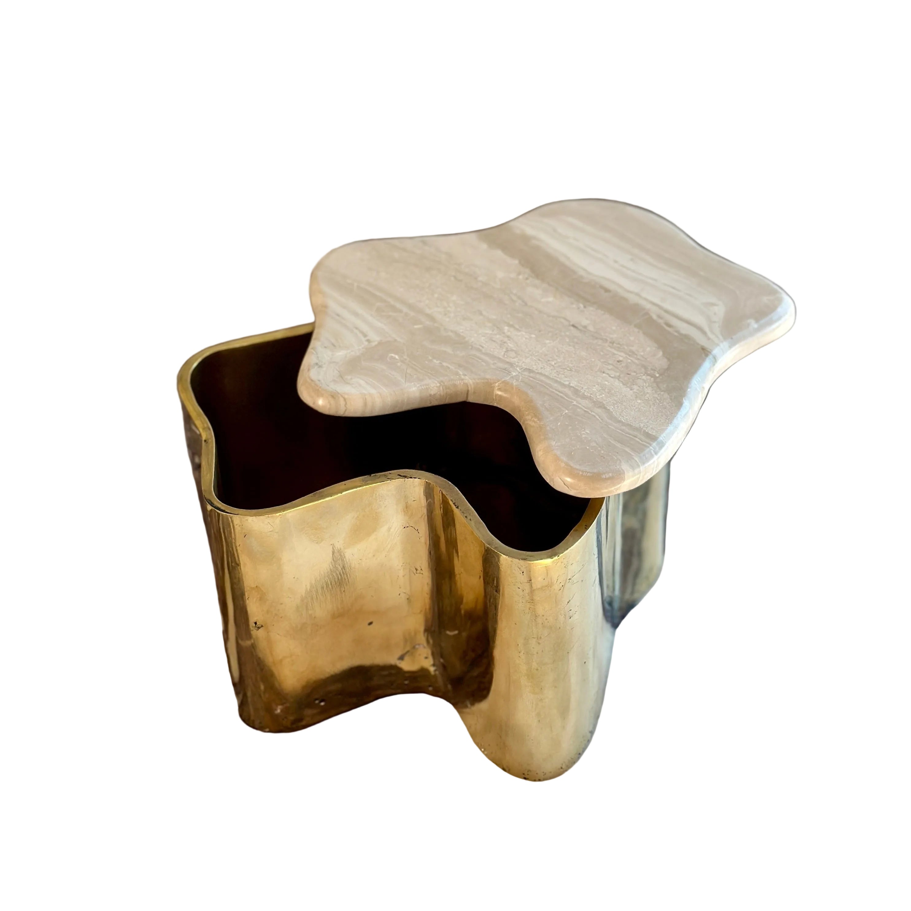 Brass Flo Box with Marble Lid