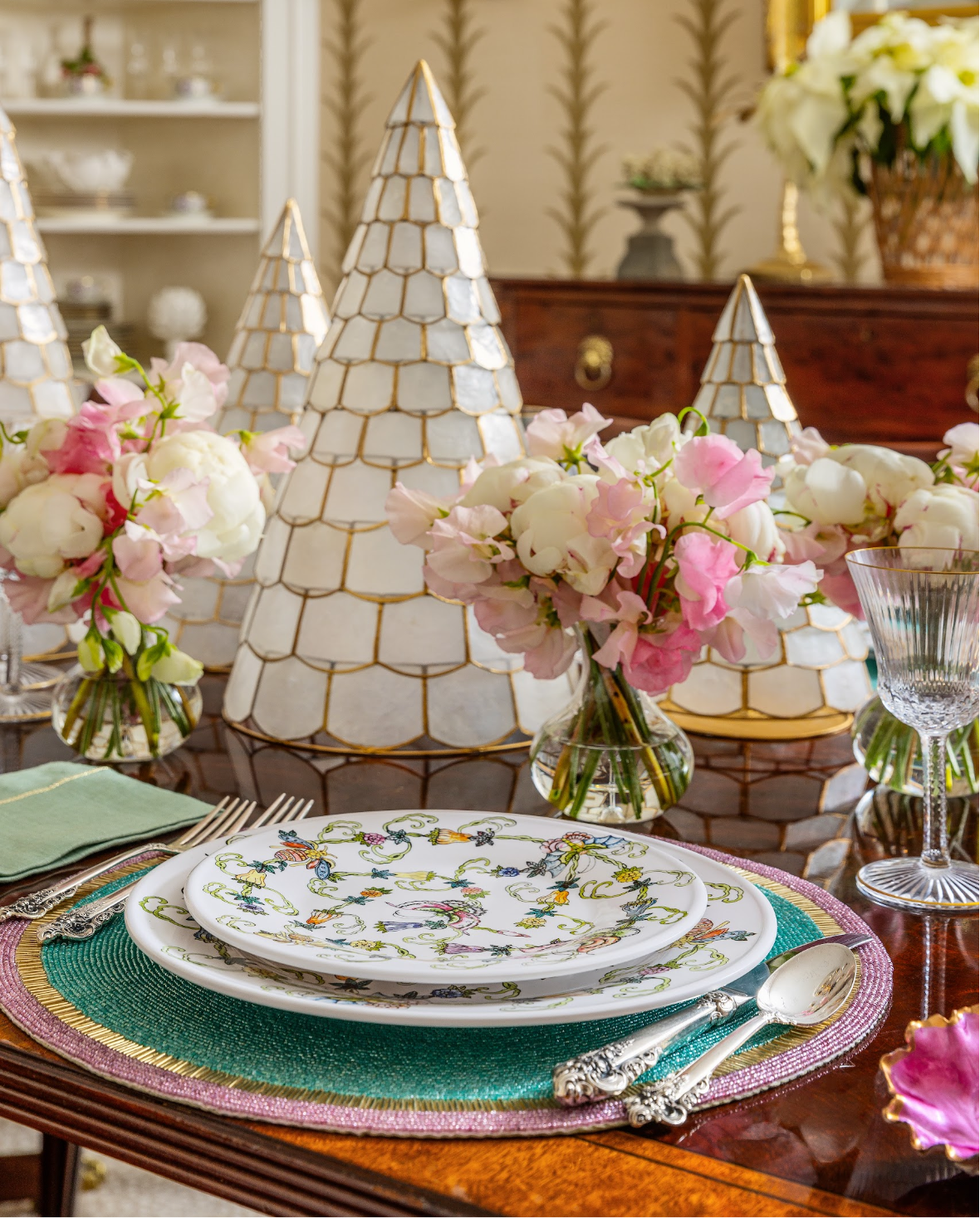 Capiz trees, set of three, white