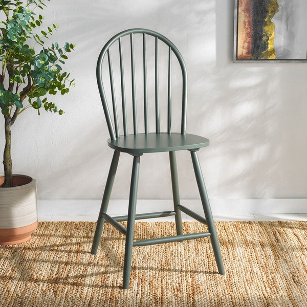 Omaha Wood Counter Stool in Dark Green