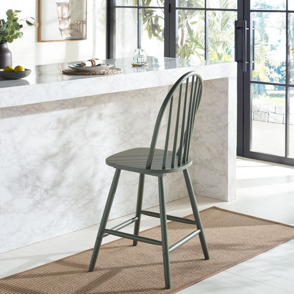 Omaha Wood Counter Stool in Dark Green