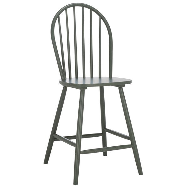 Omaha Wood Counter Stool in Dark Green