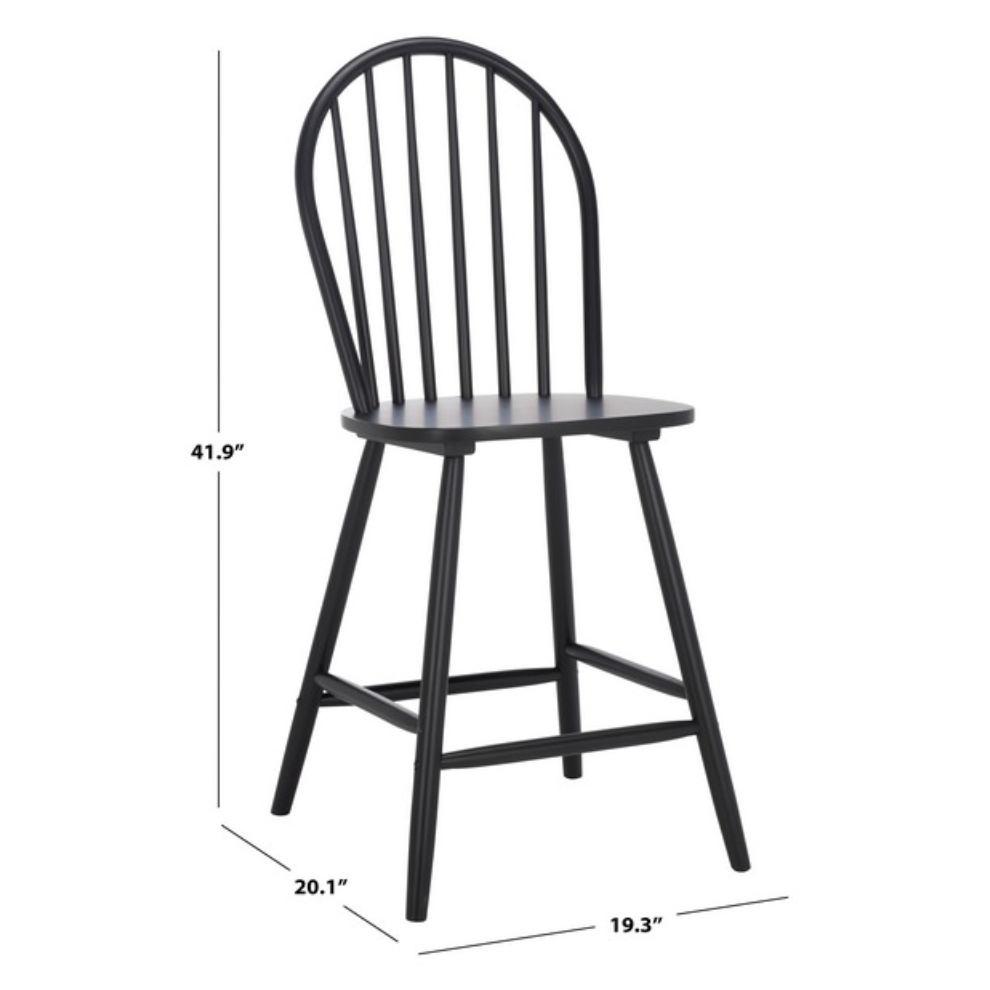 Omaha Wood Counter Stool in Black