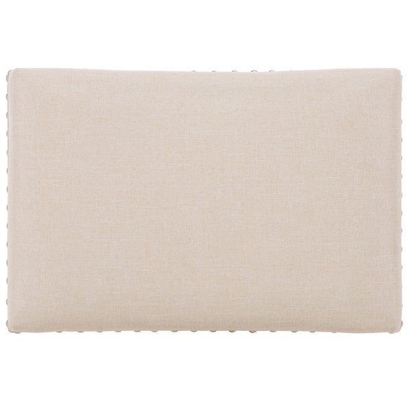 Amabi Bar Stool in Natural with Cream Upholstery and Nail Head Trim