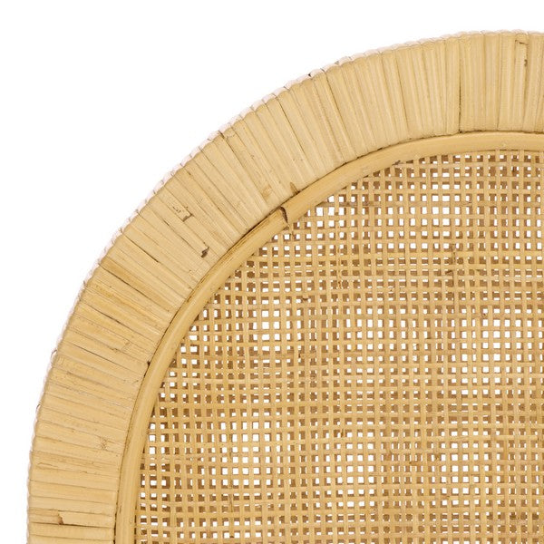 Tojo Cane Roundback Counter Stool in Natural and White