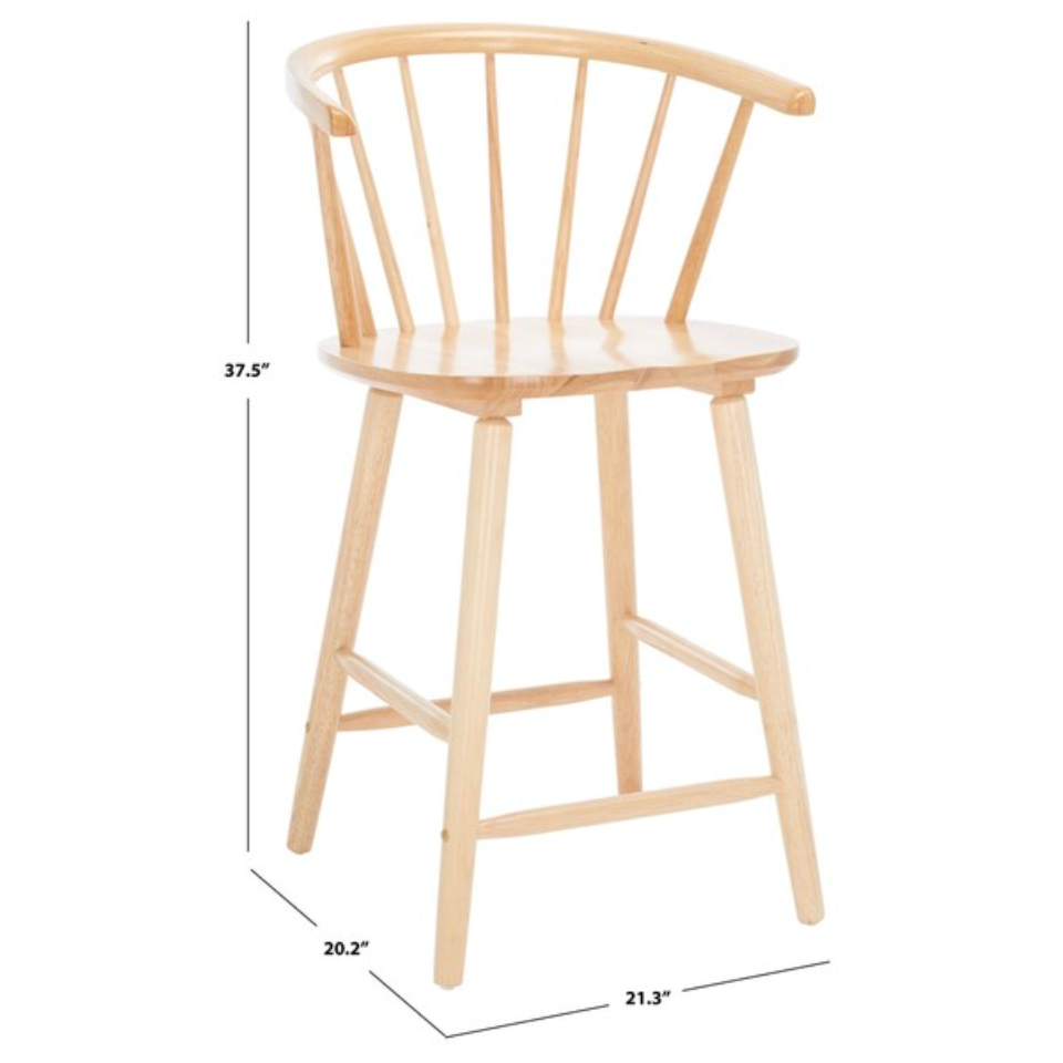 Blanchard Counter Stool in Natural with Backrest (Set of 2)