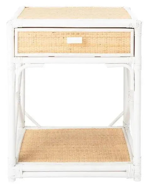 Safavieh Bali 1 Drawer 1 Shelf White-Natural Nightstand