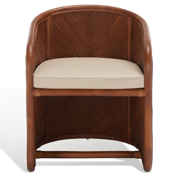 Barnette Amber-Beige Rattan Pole Accent Chair - The Mayfair Hall