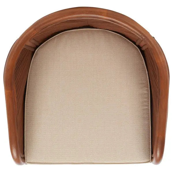 Barnette Amber-Beige Rattan Pole Accent Chair - The Mayfair Hall
