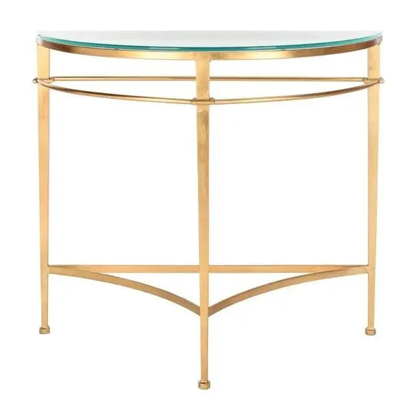 Safavieh Baur Antique Gold Glass Console Table