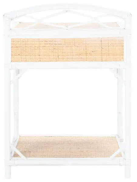 Bea White-Natural 1 Drawer 1 Shelf Nightstand - The Mayfair Hall